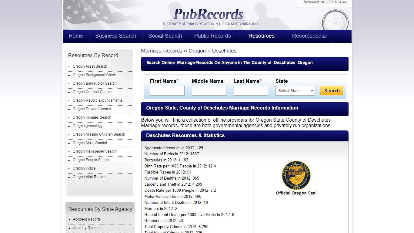 Deschutes County, Oregon Marriage Records